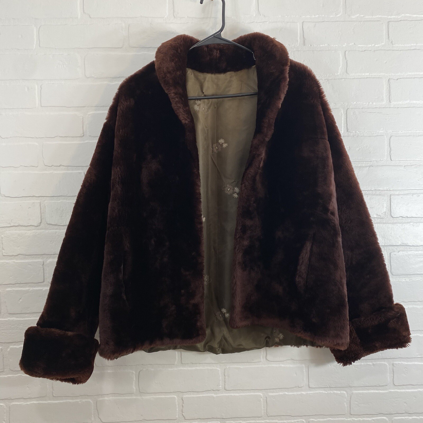 Kerrybrooke Sears & Roebuck USA 1950s Vintage M Size Faux Fur Coat READ