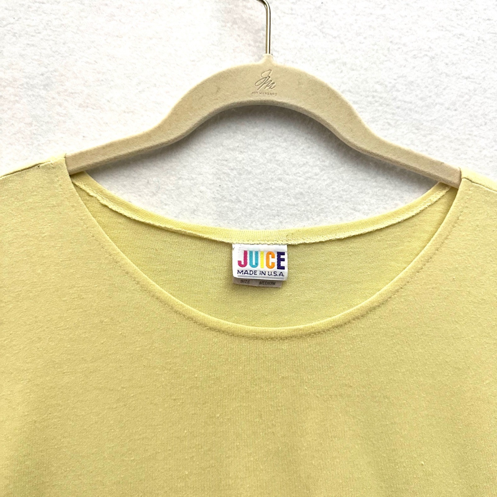 Juice Vintage Yellow Side Cinch Drawstring T-Shirt Tunic Medium Made in USA