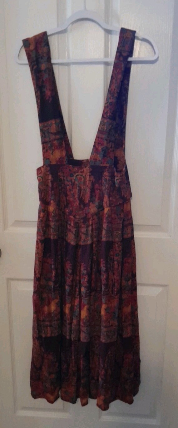 Vintage Componix Size 8 Ankle Length Dress With Longated Straps Orange Hues. B57