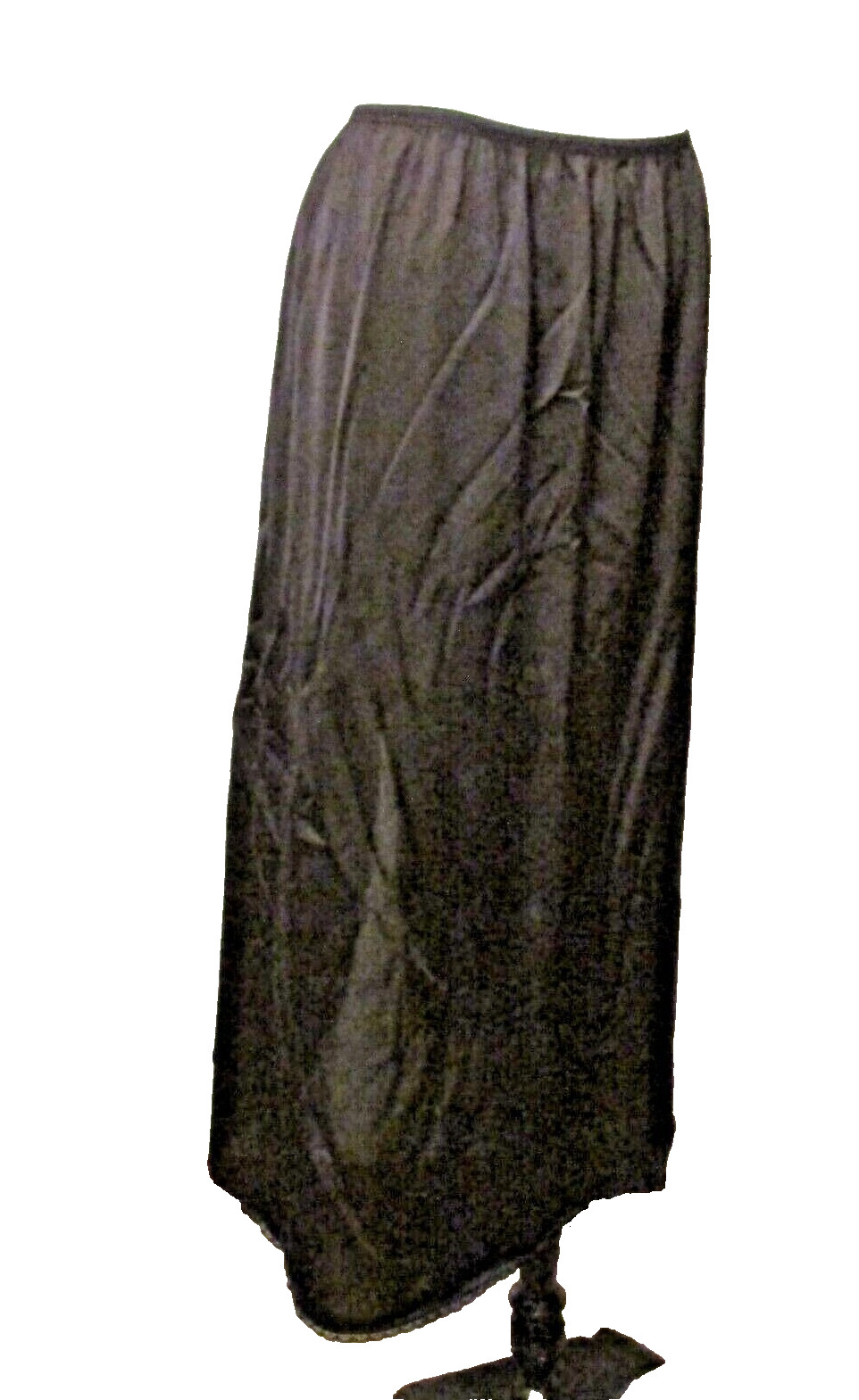 Vassarette 11-122 Black Silky Nylon Lace Trim 32″ Half Slip Petticoat M USA made