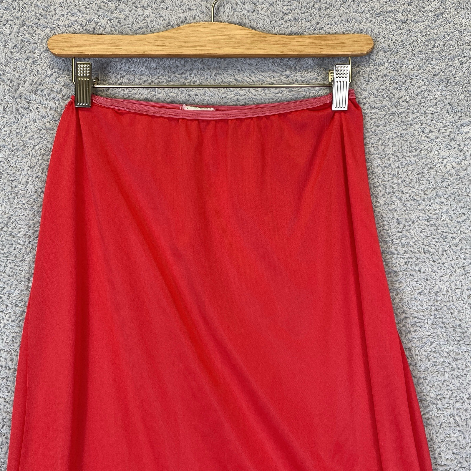 Vintage Nan Flower Originals Red Embroidered Pleated Half Slip Skirt Size Small