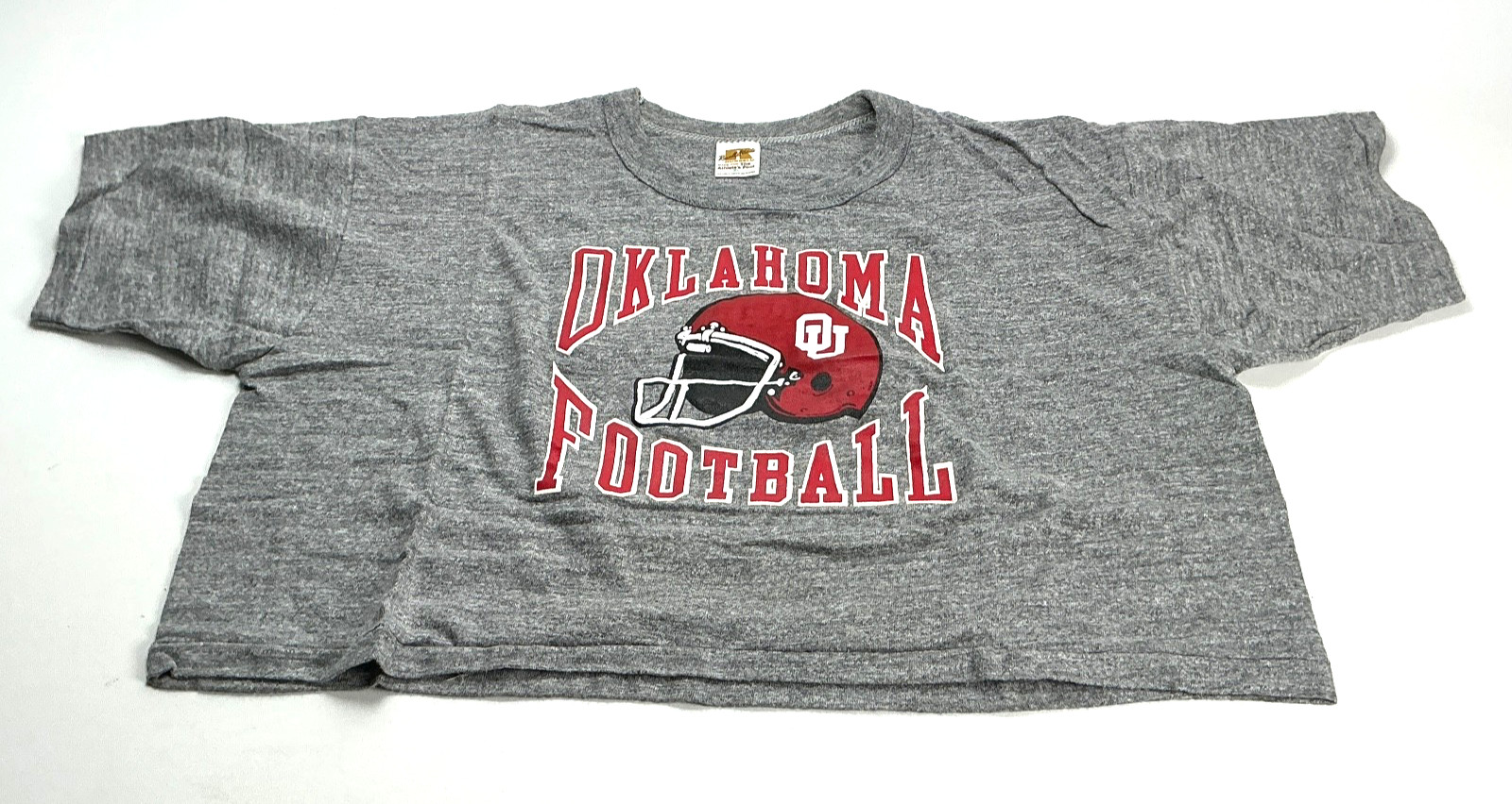 Vintage Oklahoma Football 1980s Women’s Crop Top T-Shirt Single Stitch Russell