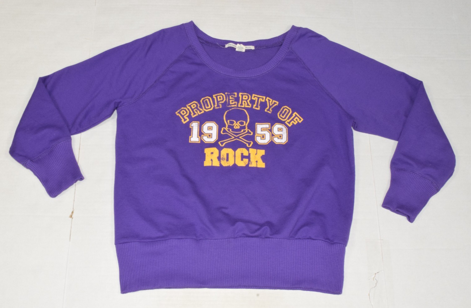 Vintage Sweatshirt Derek Heart Size L 90s Property of ROCK 1959 Skull Crossbones