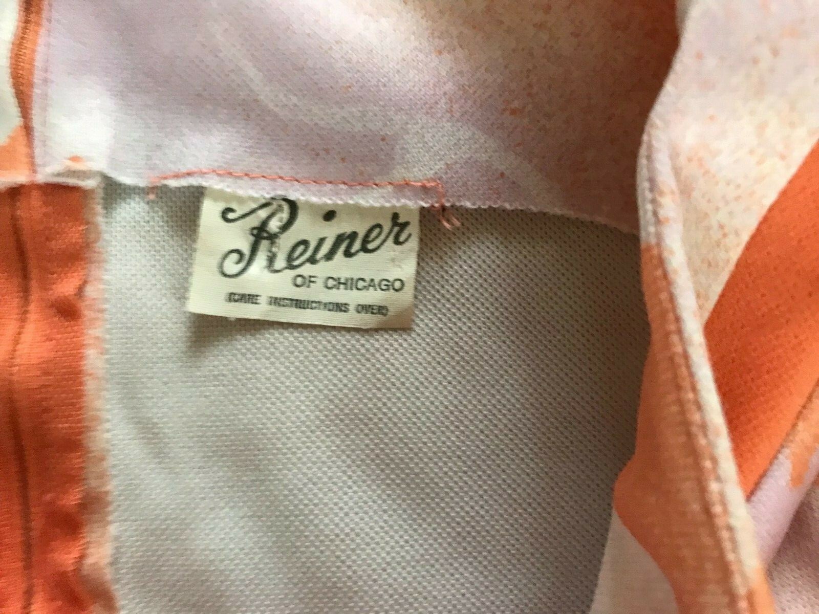 VINTAGE Peach/Pink/Cream Double Knit Dress Reiner of Chicago 38″ Chest