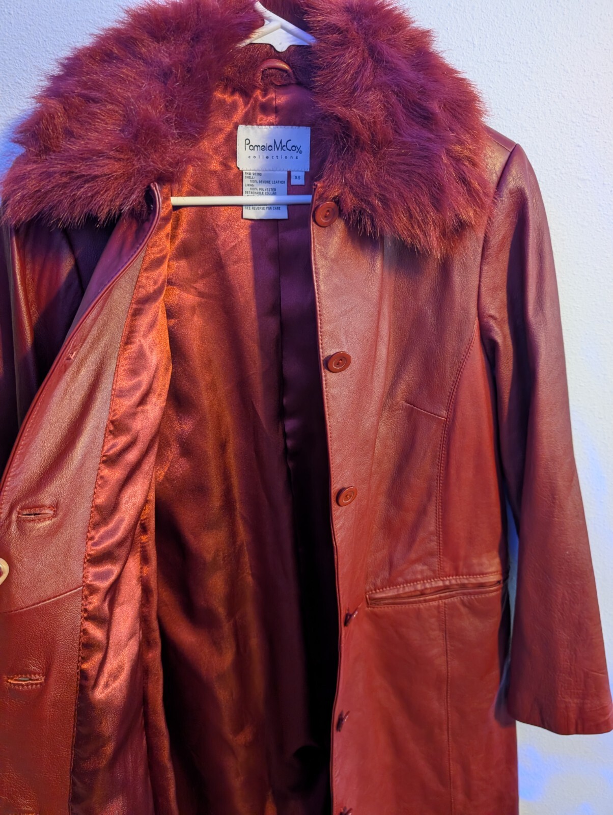 Pamela mcCoy Leather Coat