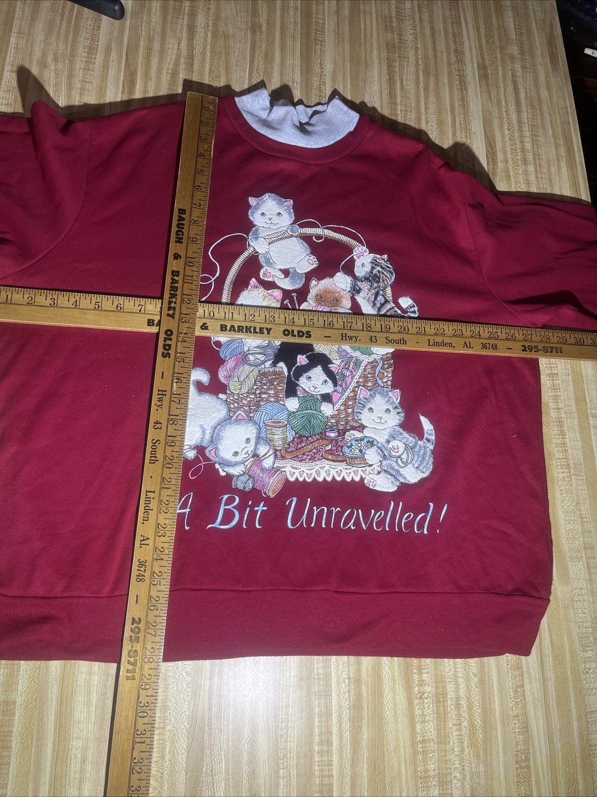 Basic Edition Women’s Vintage 90’s Maroon Cat 2x Cozy Turtleneck Sweatshirt