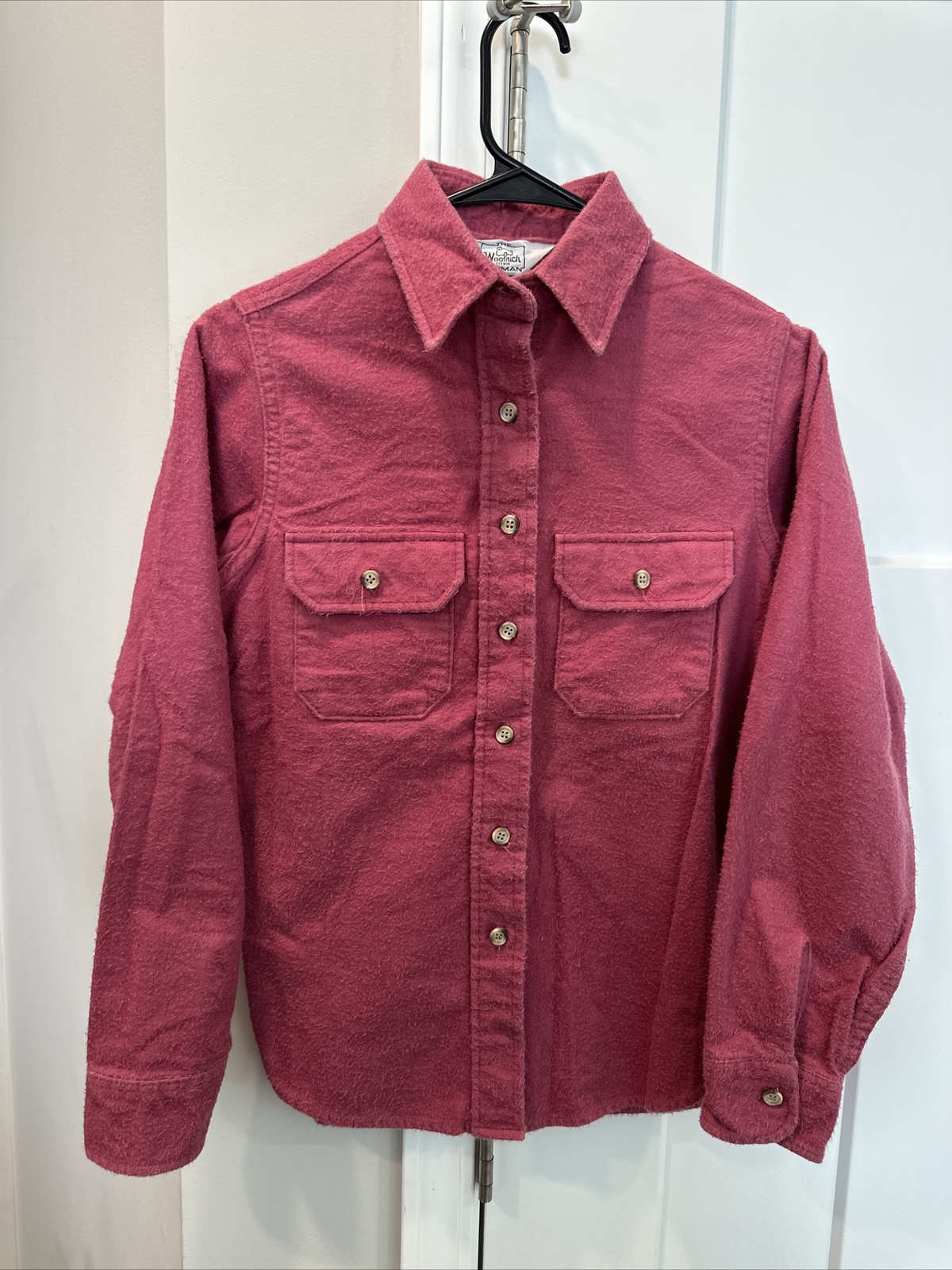 VTG Woolrich Women’s Button Down Shirt Size 10 Cotton Chamois USA Made Fall