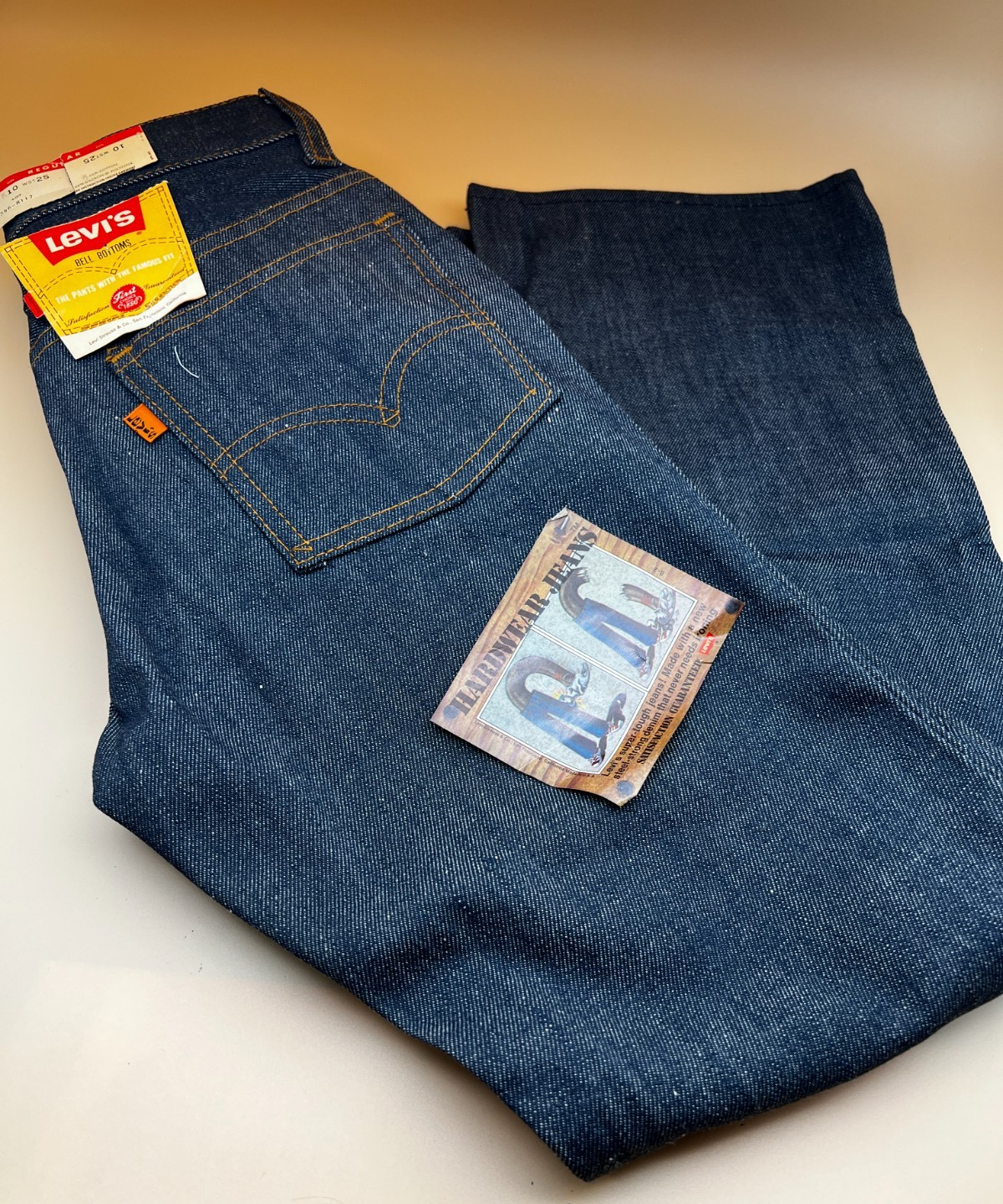 Vintage 1970s Levi’s 346-8117 Orange Tab Bell Bottoms NOS Deadstock W25
