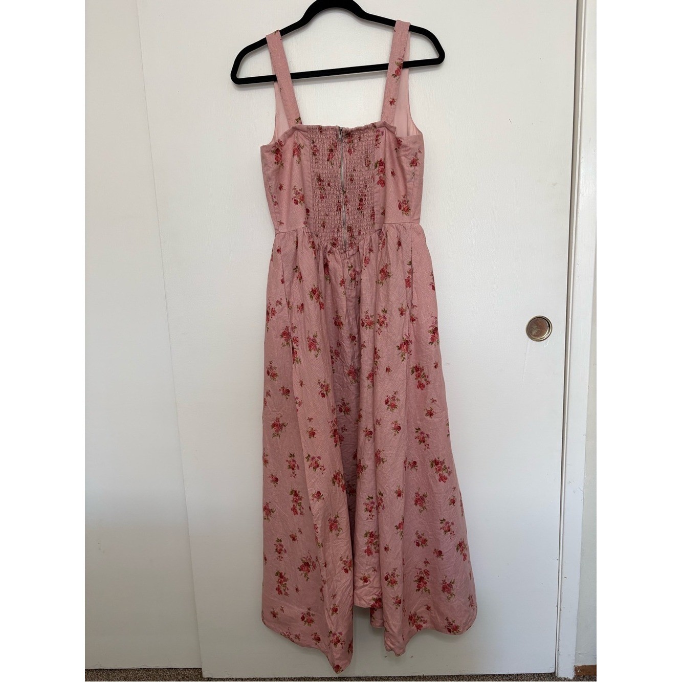 Reformation Cottagecore/Romantic Dusty Pink Floral Midi Dress size 12