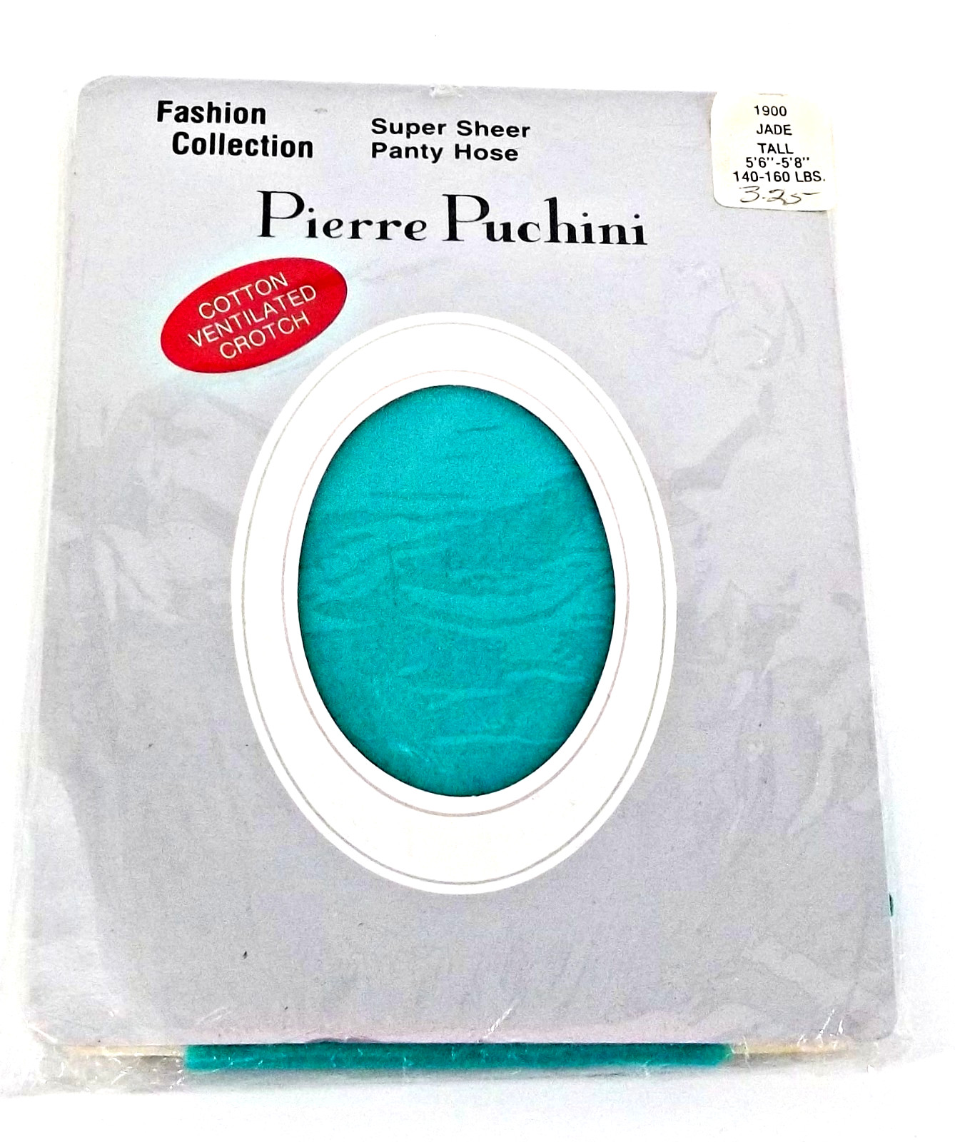 Vintage NOS Pierre Puchini Super Sheer Jade Panty Hose Made In USA Tall