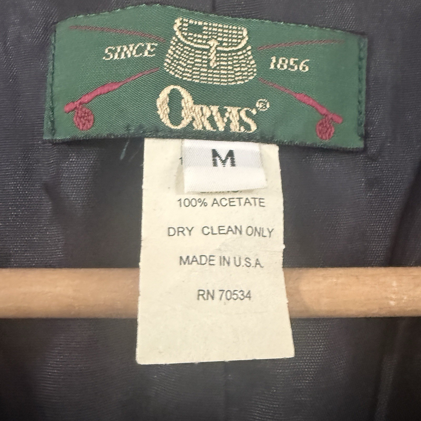 VTG Orvis Blue Beige Red Floral Elephant Tapestry 4 Button Lined Vest M