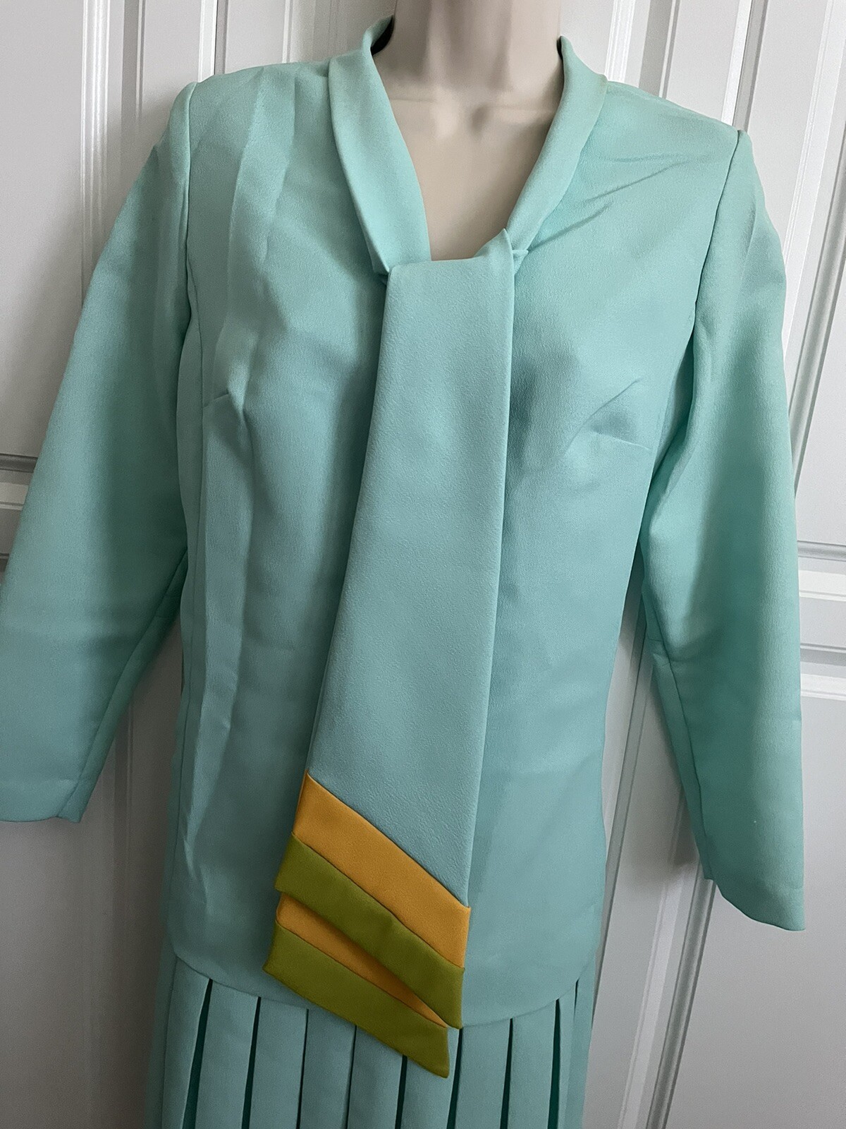 Vintage Barbie Look Sea Green Nautical Sailor Style Dress Eisenberg California S