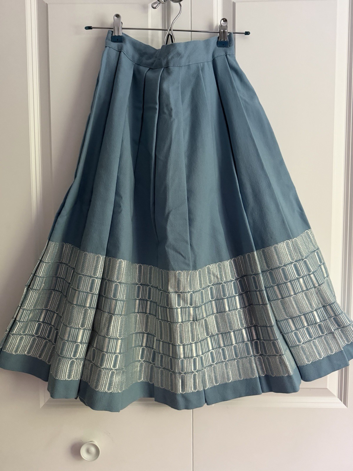 Vtg Madawaska Weavers Mid Century High Waisted Pleated Circle Skirt