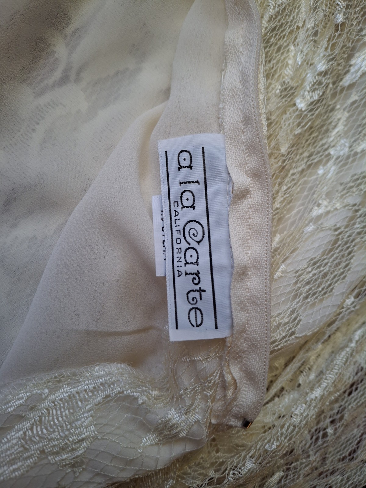 Vtg 80’s Flapper Style Cream Lace Wedding Dress 2 XS A La Carte