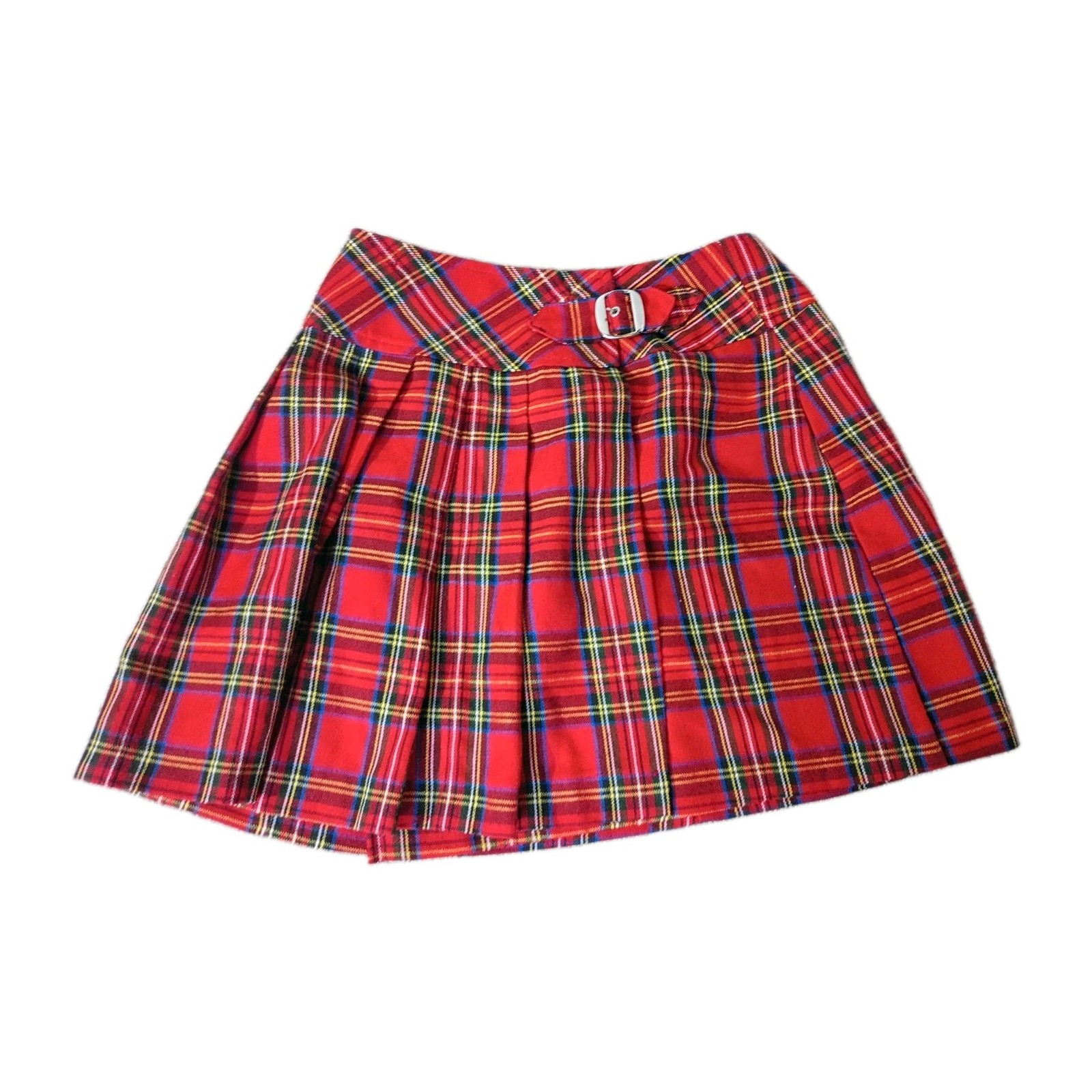 Vtg 90s Niki-Lee California Red Tartan Plaid Pleated Skirt Womens 5 Made In USA