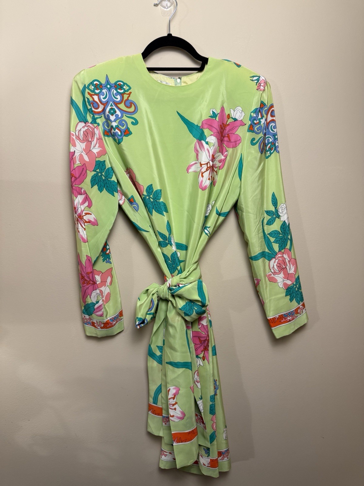 Vintage Anne Crimmins For UMI Collection 100% Silk Retro Dress With Belt