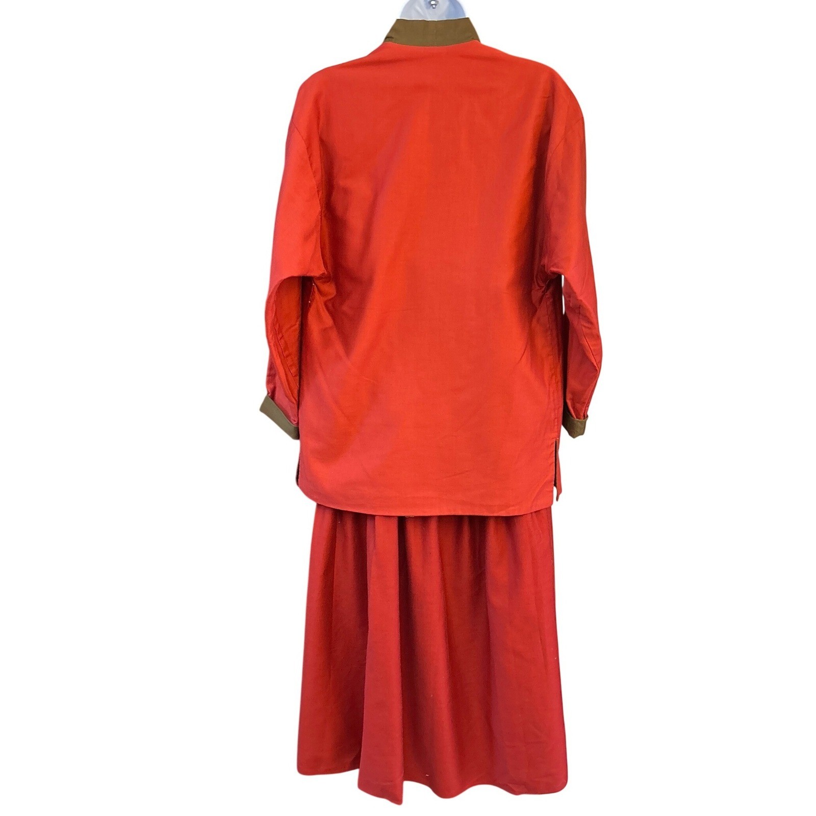 Vintage I. Magnin 3 Piece Set Reversible Jacket Camisole Tiered Maxi Skirt Red