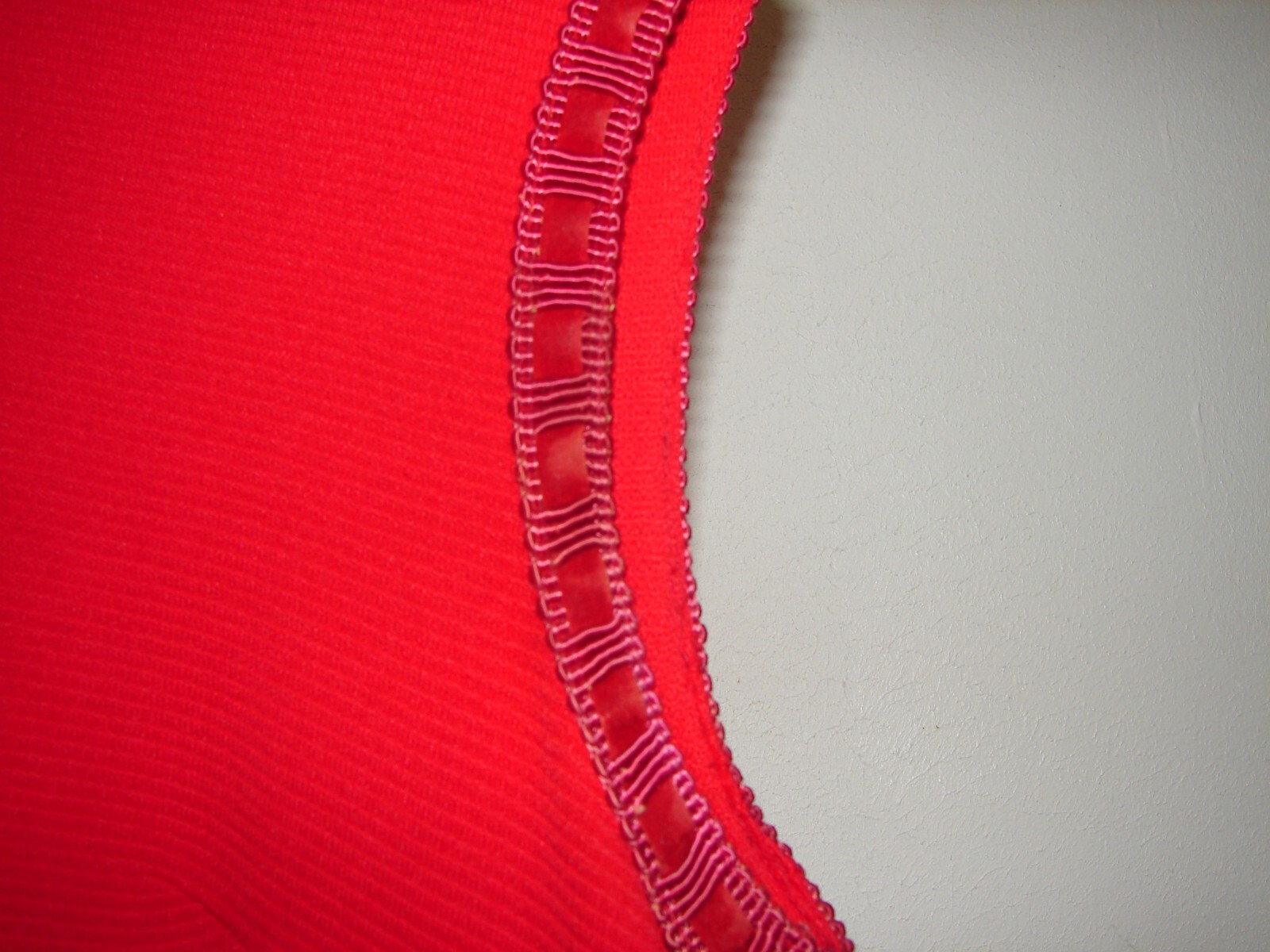 Vintage 60s Retro GoGo Red Polyester Dress Sleeveless Kay Windsor Ribbon Detail
