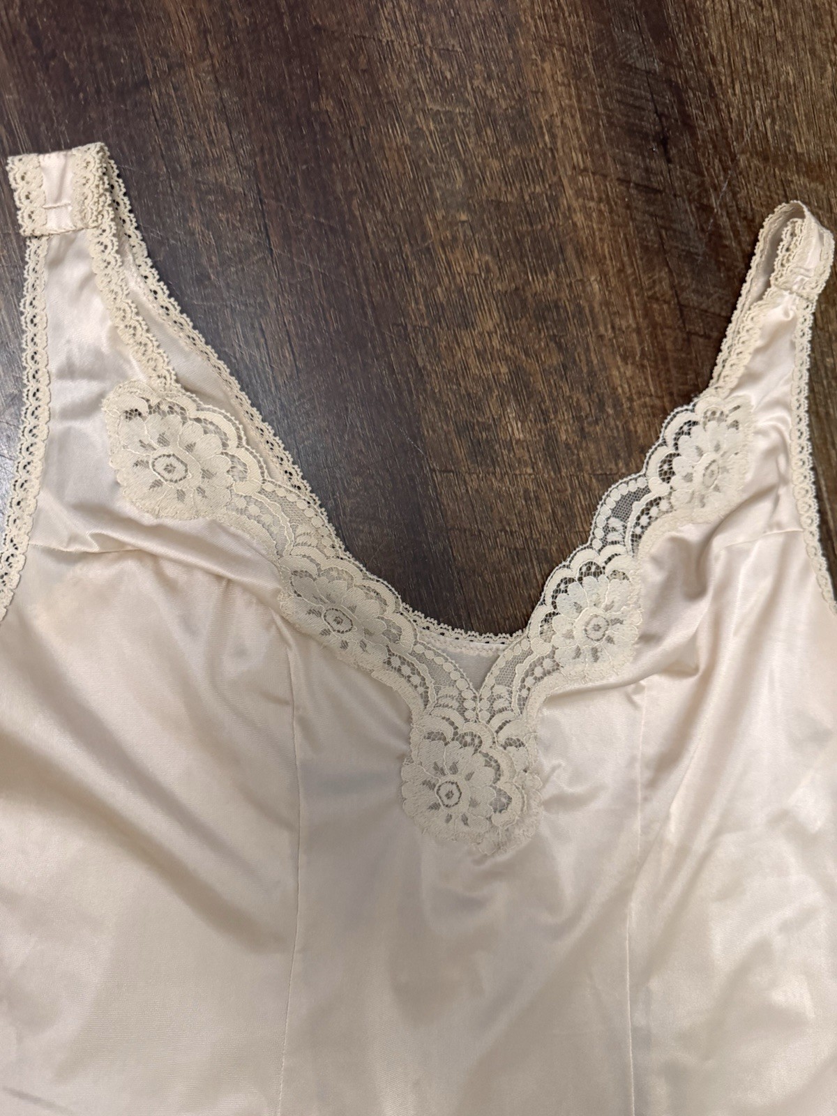 Vintage Vassarette Satin Lace Camisole Set Pink Ivory Size 34 Small 1980’s