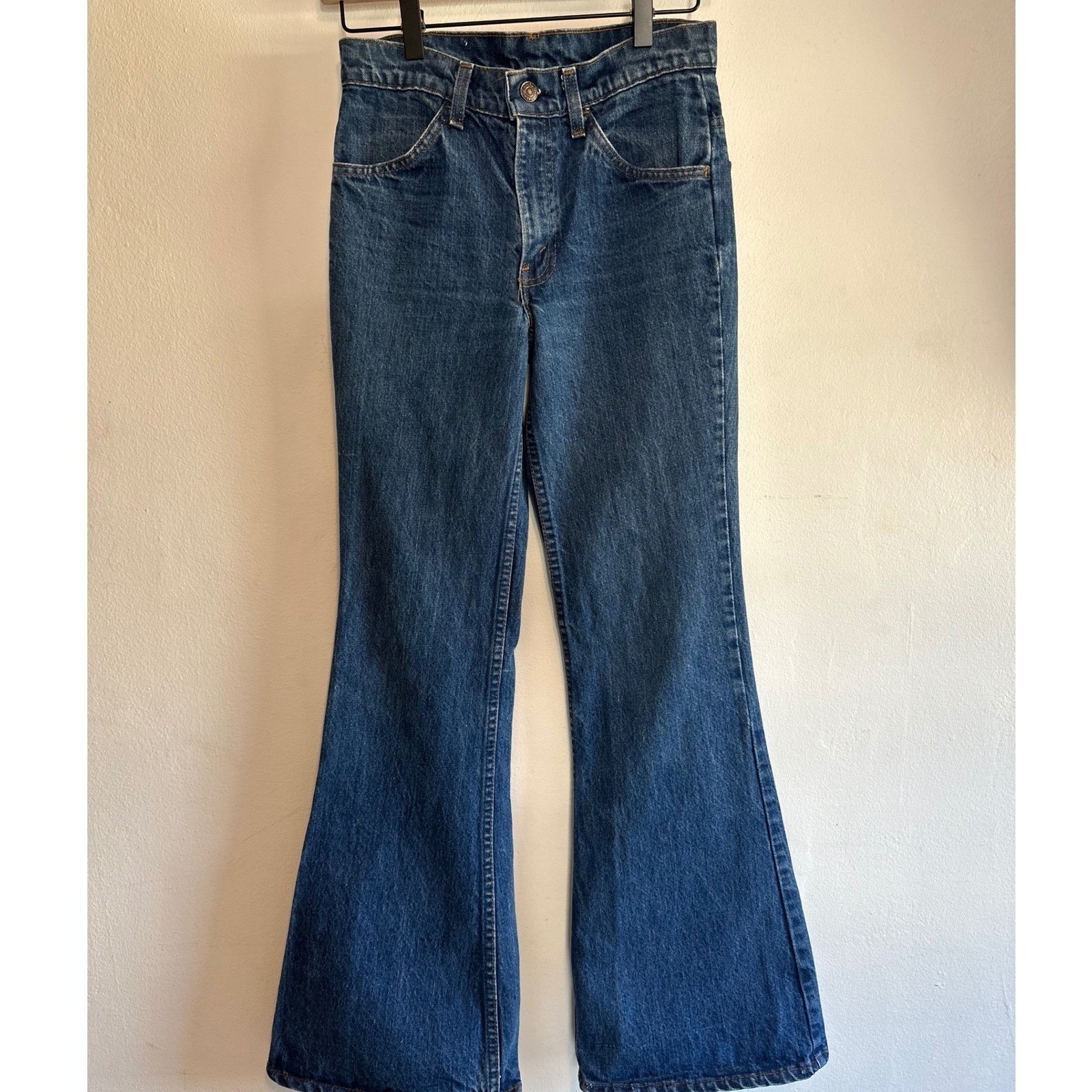 Vintage 684 Levi’s Big Bell Bottom Jeans Orange Tab 1970’s Size 28X33