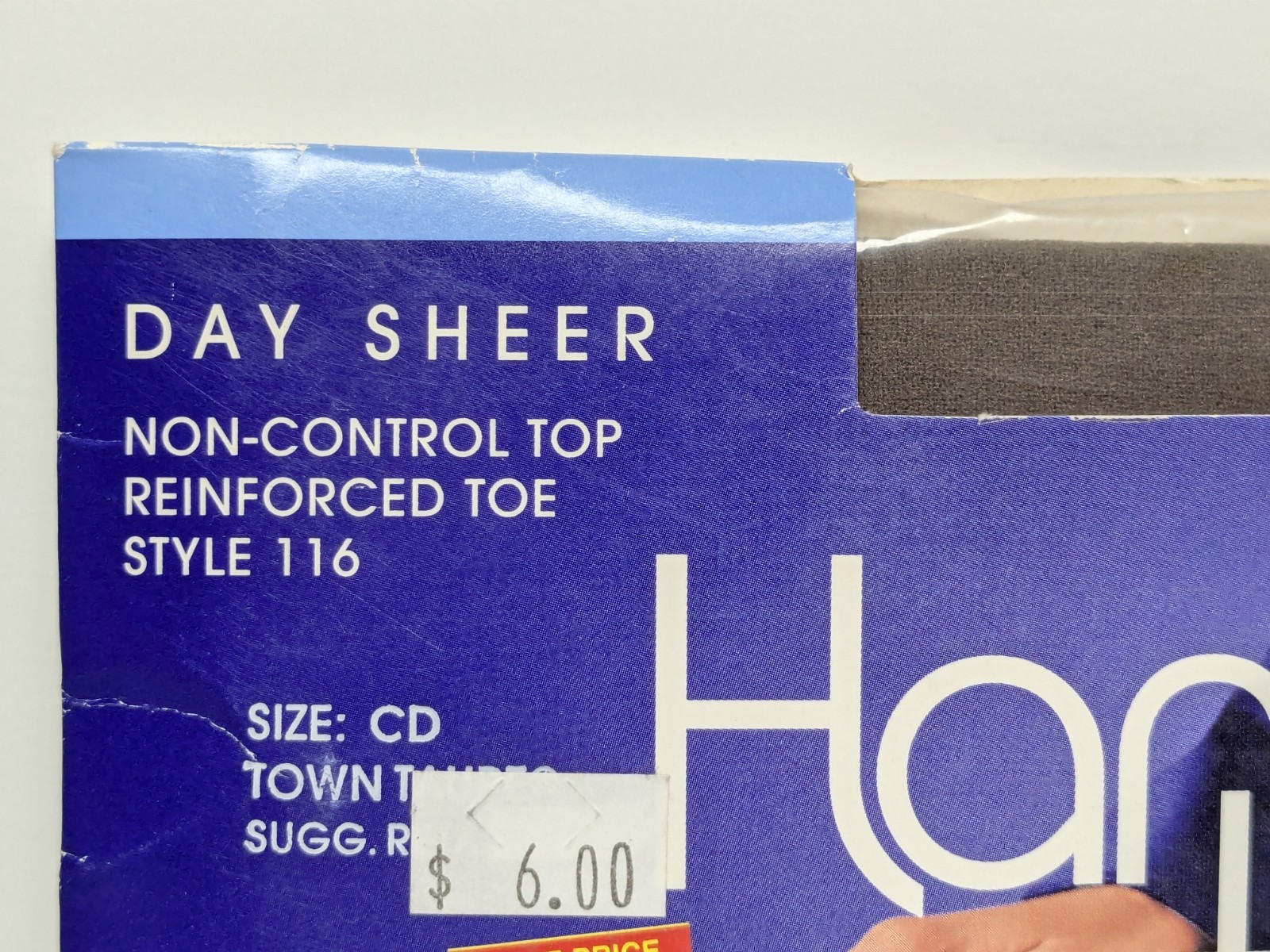 VTG Hanes Too Day Sheer Pantyhose Reinforced Toe CD Town Taupe Style 116 NOS