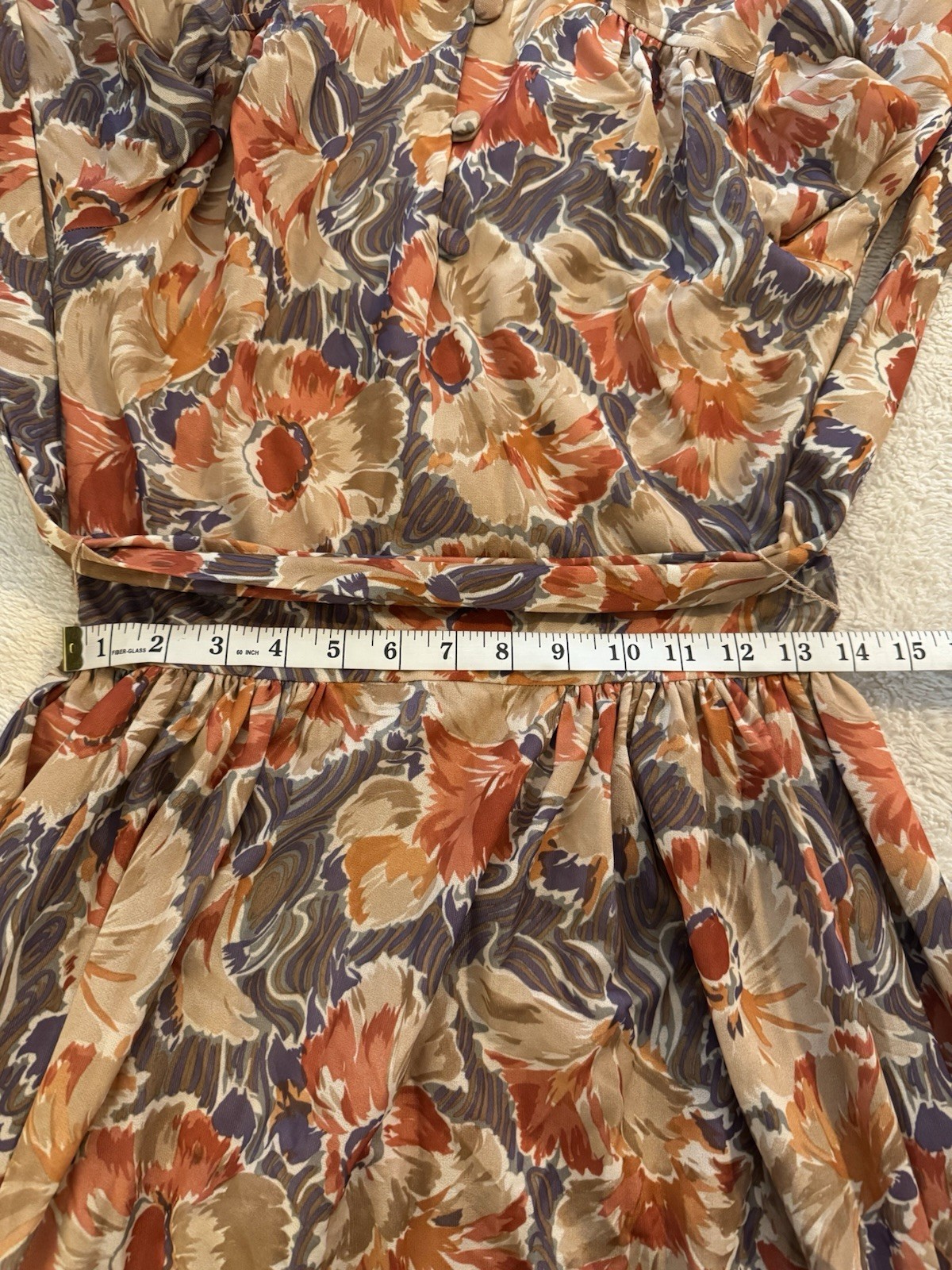 Vintage 70s Bleeker Street Jonathan Logan Floral Maxi Dress ILGWU Union Made 10