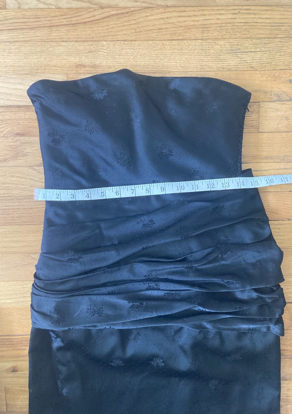 Amen Wardy Late 1980s Strapless Silk Jacquard Evening Gown XS