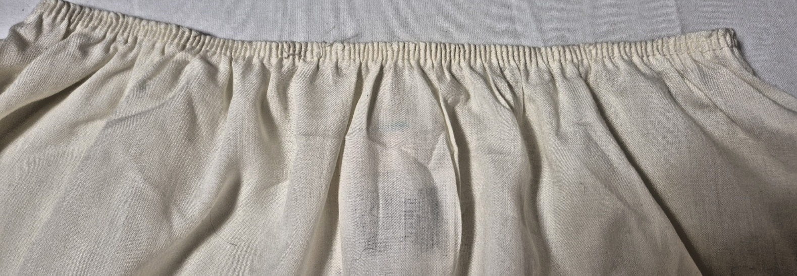 Vintage 70s You Babes White Cotton Skirt / Slip With Eyelet Ruffle size L