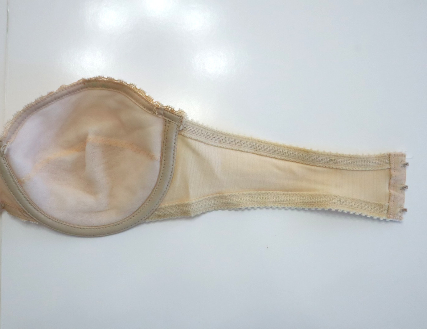 Vintage 1970s Strapless Bra Warner’s Shine On #1121 Blush Pink 36A Underwire