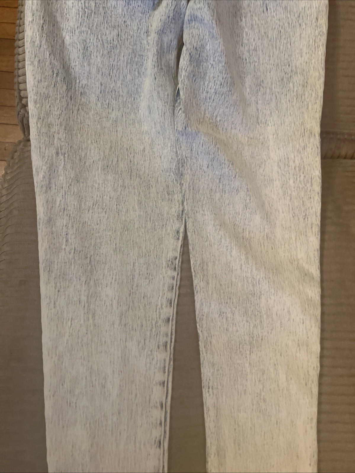 Stefano International Acid Wash High Waisted Stretch Jeans Open Braid Down Leg