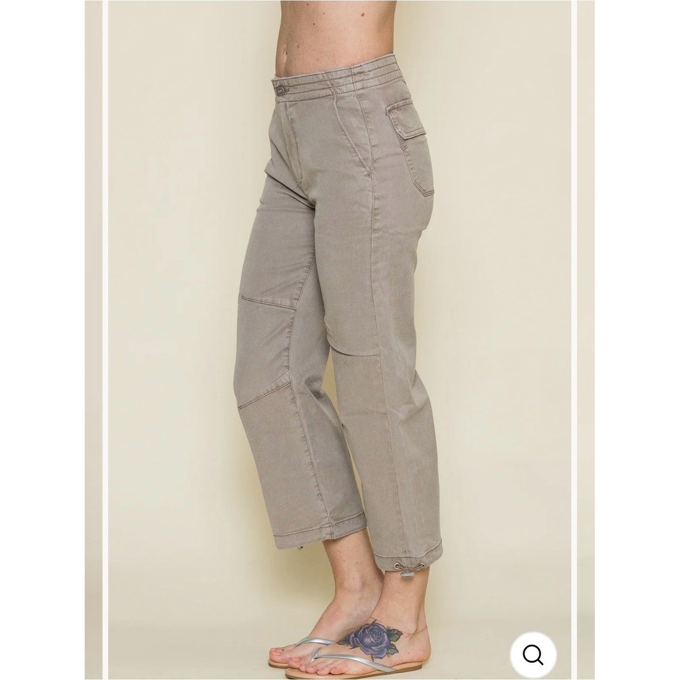 PAIGE womens Reid Jogger Vintage Moss Taupe Jogger Cropped Jean 28