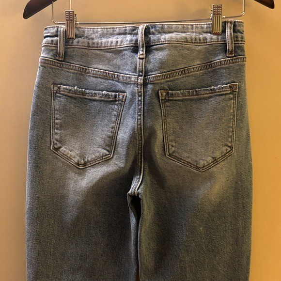 Lovervet by Vervet High Rise Distressed Blue Jeans Raw Hem 27 Hippie Boho