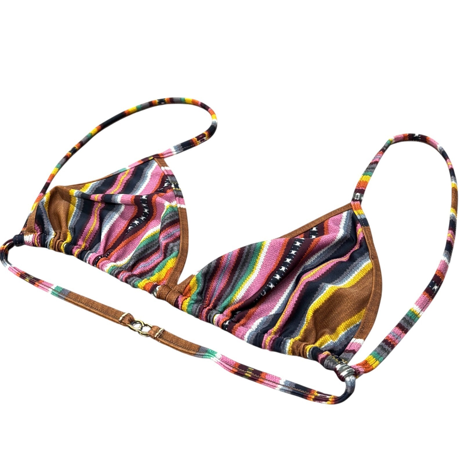 Christian Dior Vintage 2002 Multicolor Triangle Bikini #36 Swimwear Nylon 105186