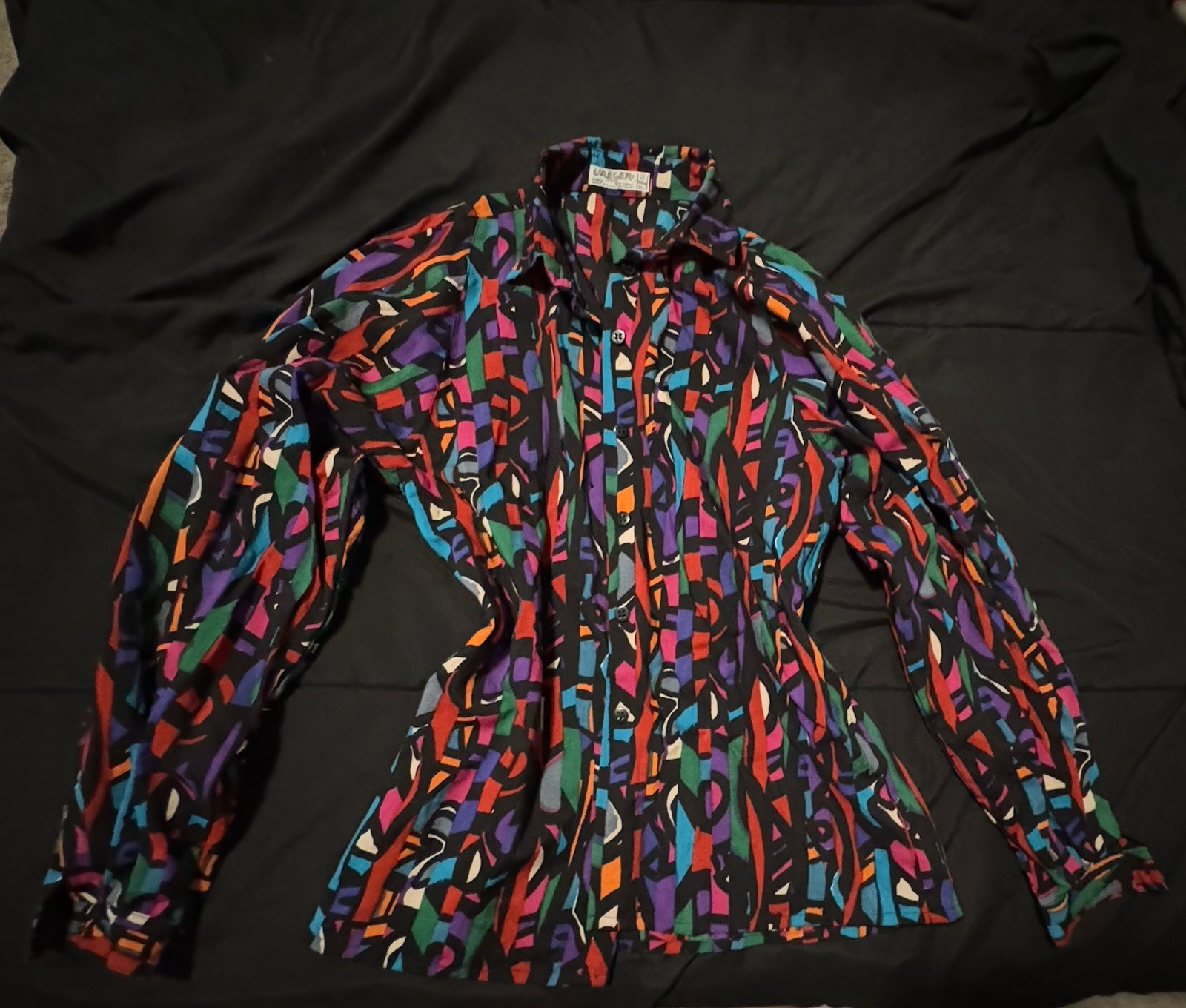 Jaeger Multicolor Geometric Graphic Vintage Shirt 34 in