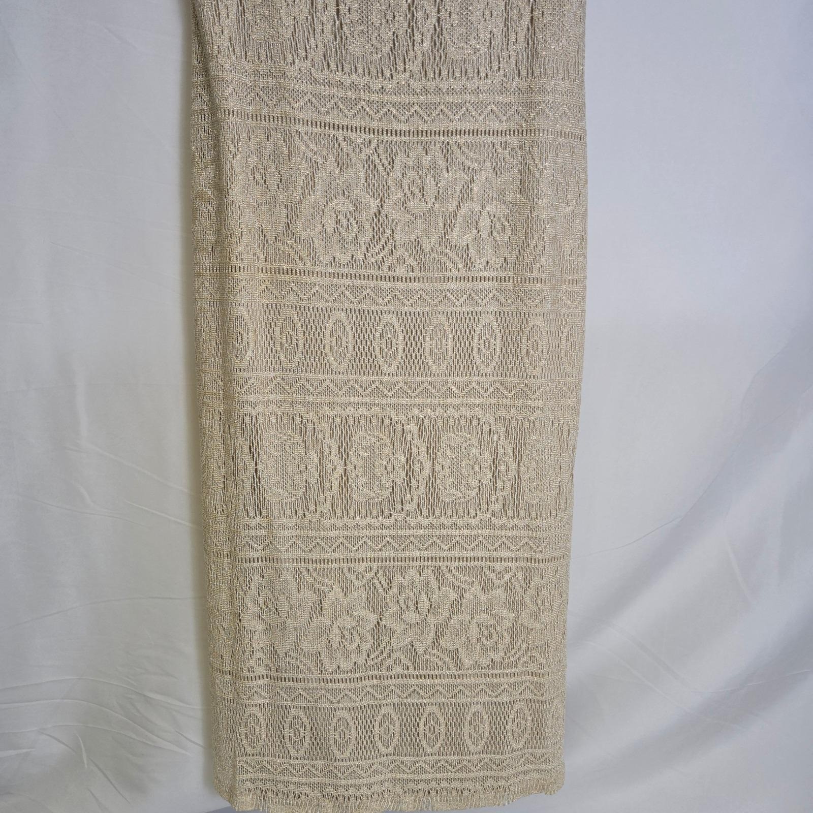 Giorgio Sant’ Angelo Lace Shift Maxi Dress, Cream/Gold Shimmer, Size 5/6, Vtg
