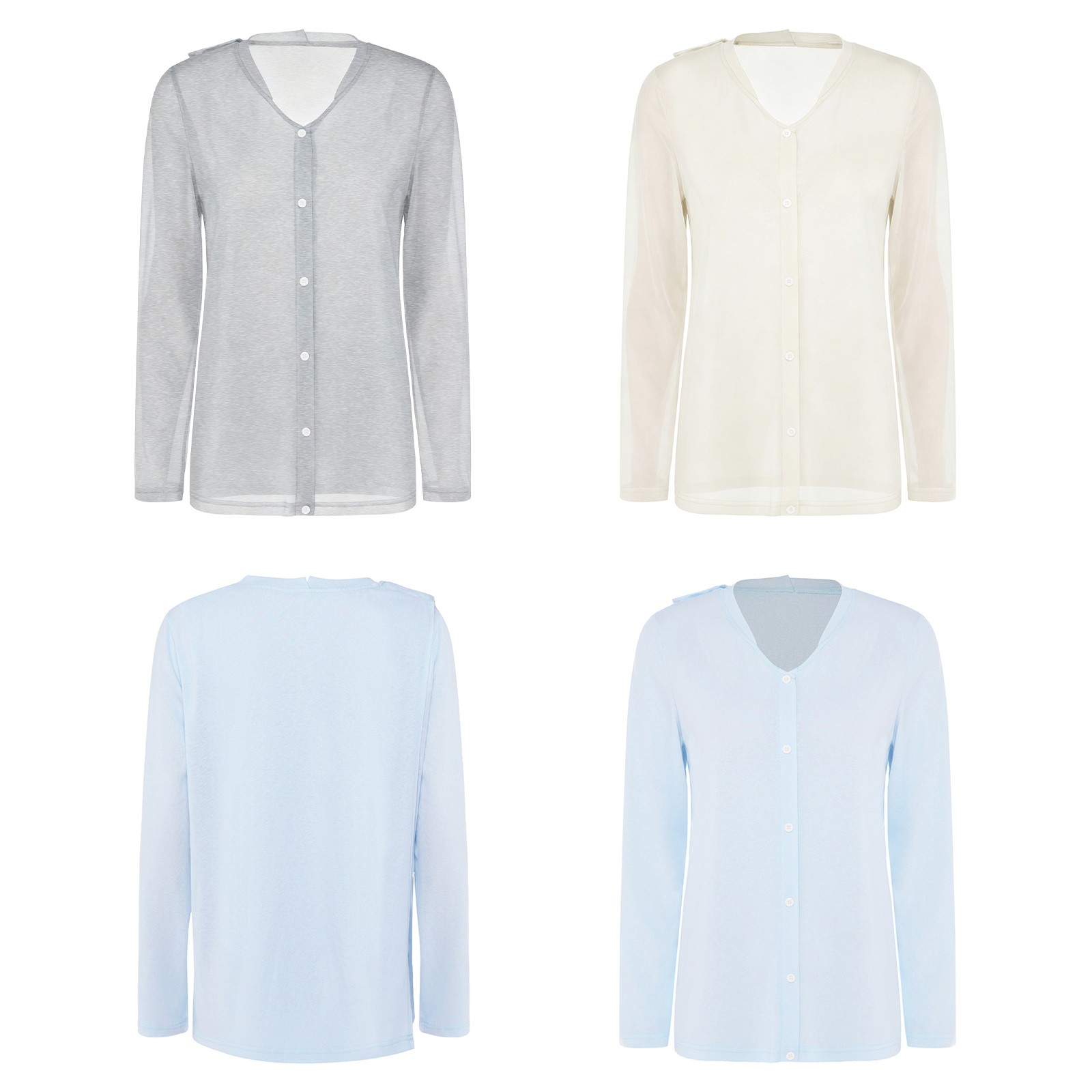 Women Blouse Caring Top Solid Color T-shirt Holiday Costume Daily Wear Shirt