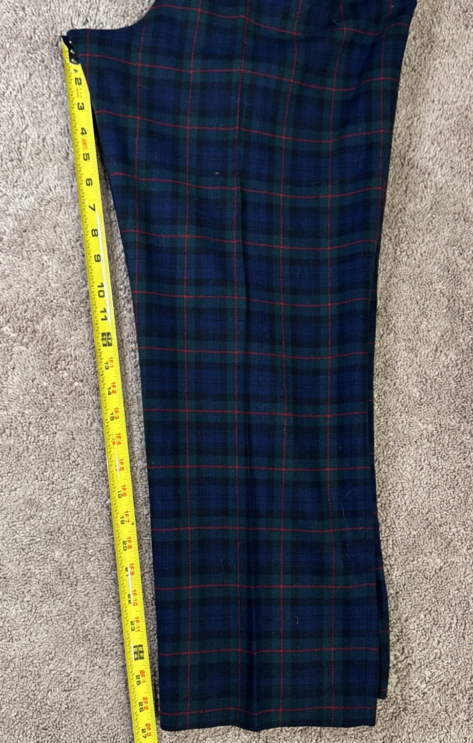 VTG Pendleton Women Size 14 Blue Green Plaid Ladies Dress Pant 100% Virgin Wool