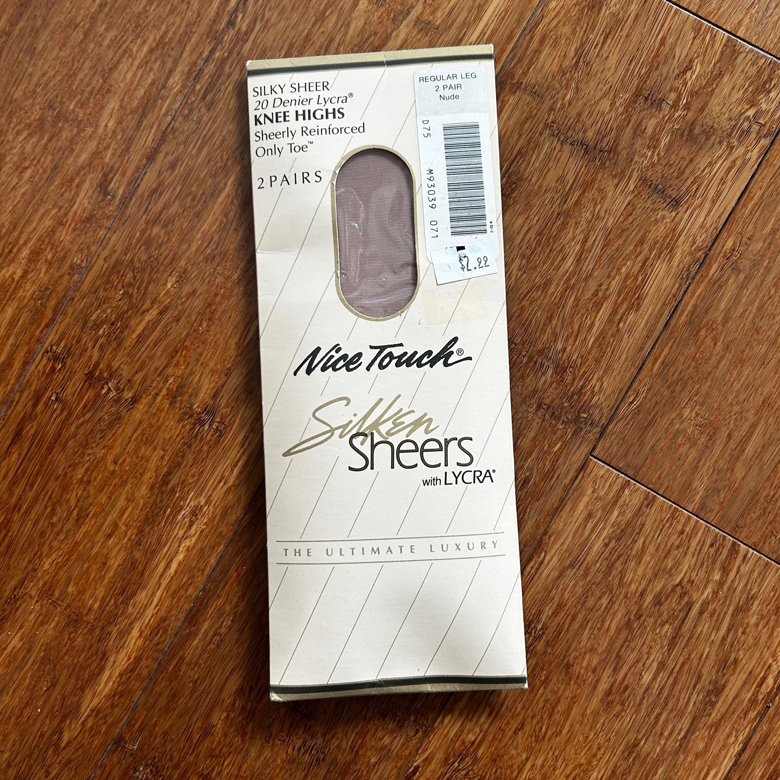 VTG Deadstock Nice Touch Silken Sheers Nude Knee Highs 2 Pairs: Regular Leg