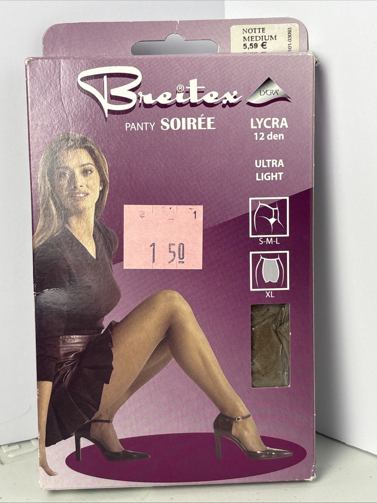 VTG New Old Stock Breitex Pantyhose Size Medium Notte Lycra Made In Europe