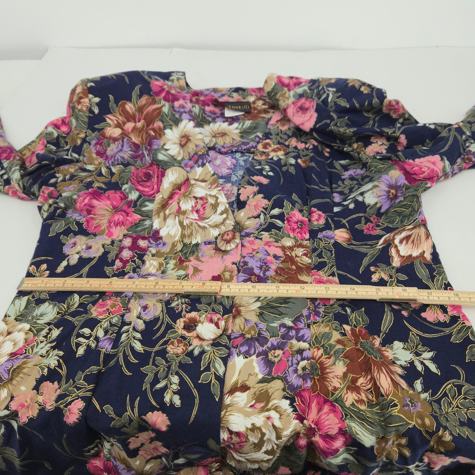 Just In Thyme Ltd Dress and Jacket Set Women Size 14 Floral 2 Piece Vintage 90s