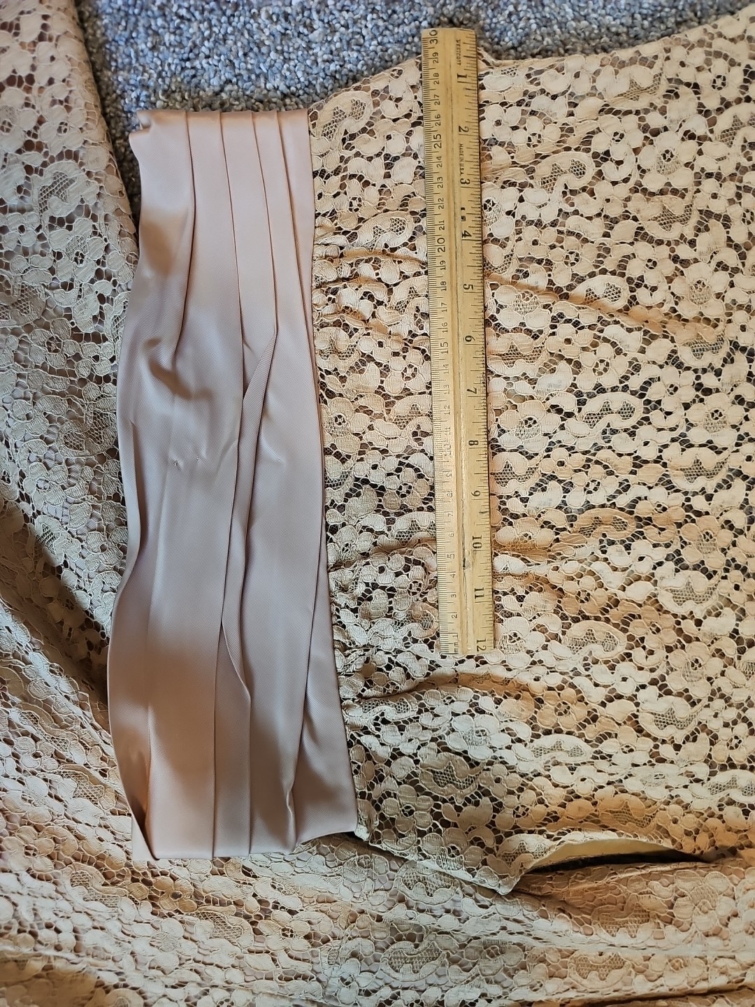 VINTAGE STRAP SWING Dress LACE JACKET Flare Tan Lace Lined Circle Skirt Zipper