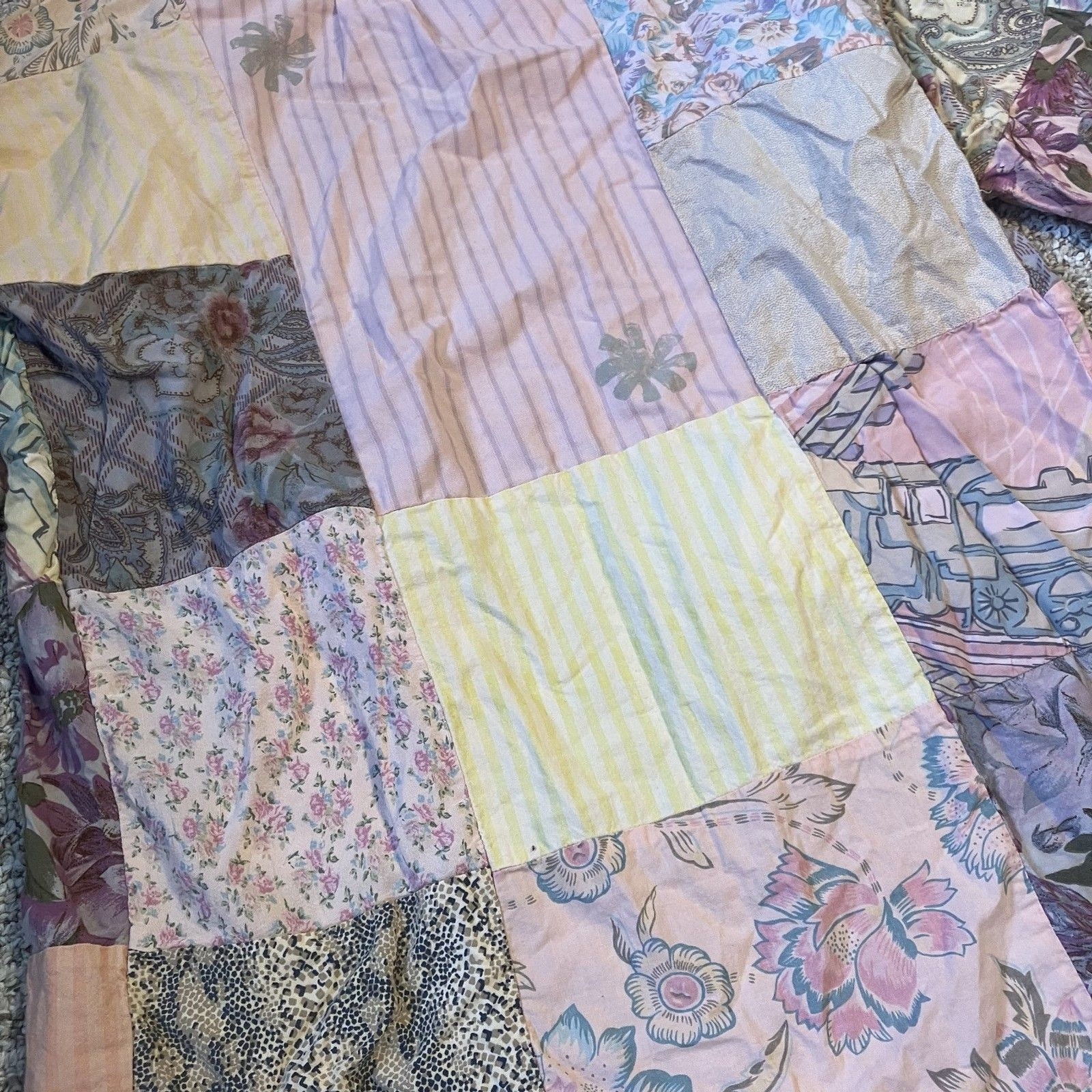 Ragman Womens Quilted Patchwork Kimono Sz 15.5 32/33 Lagenlook Art to Wear Pink