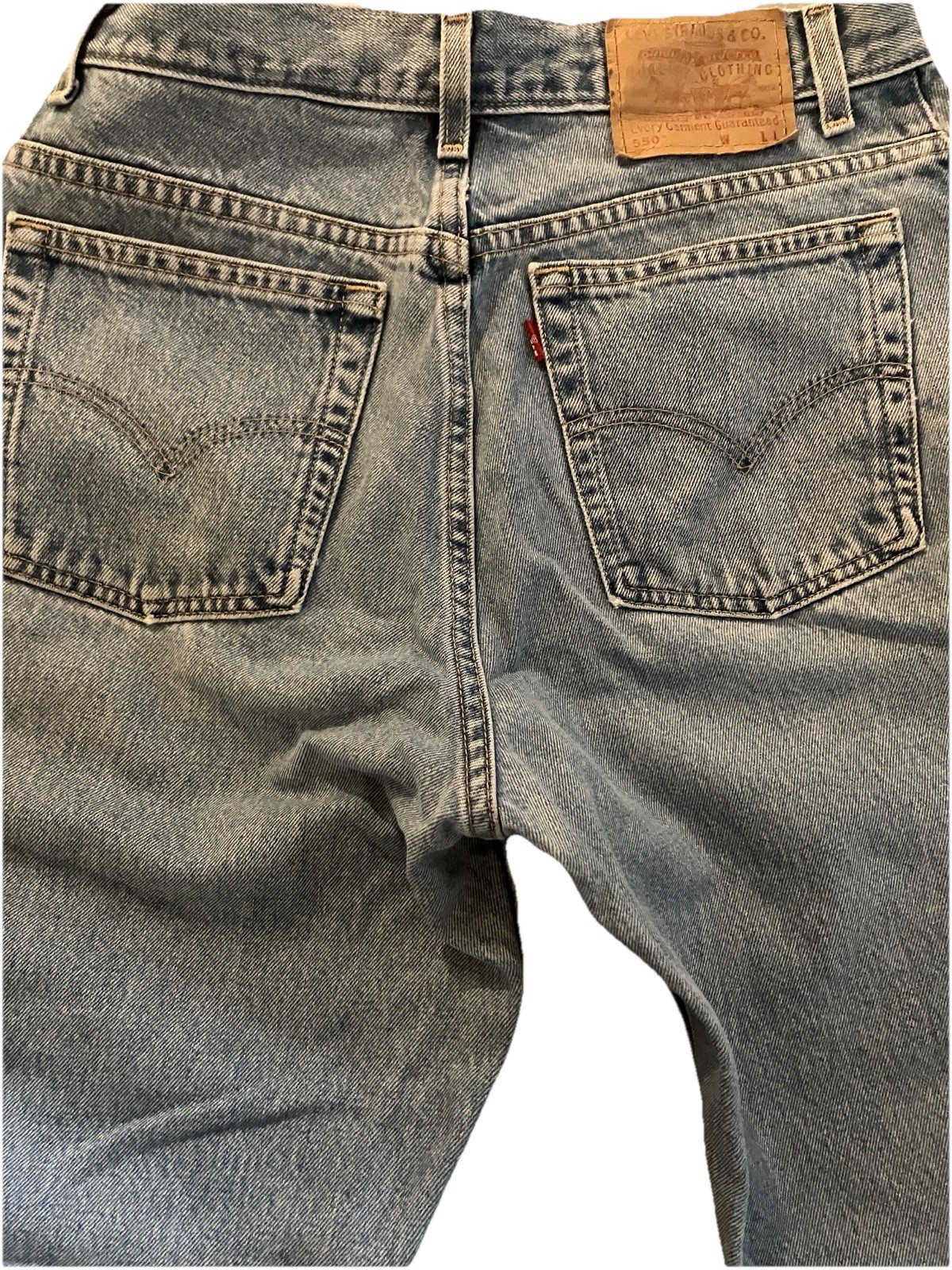 Levi Strauss 550 Jeans Size 12 MIS Relaxed Fit Tapered Leg Light Wash Denim