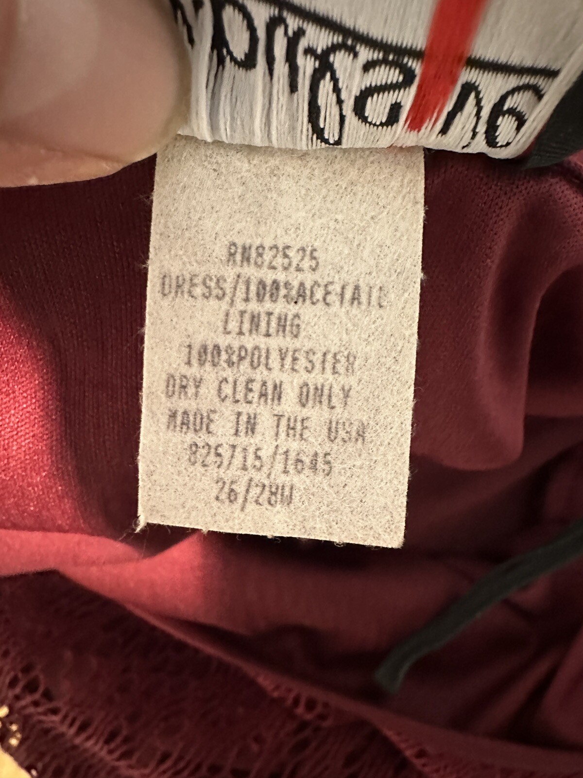 Vintage Impulsive Maroon Lace Lined Short Sleeve Maxi Dress Size 26/28W