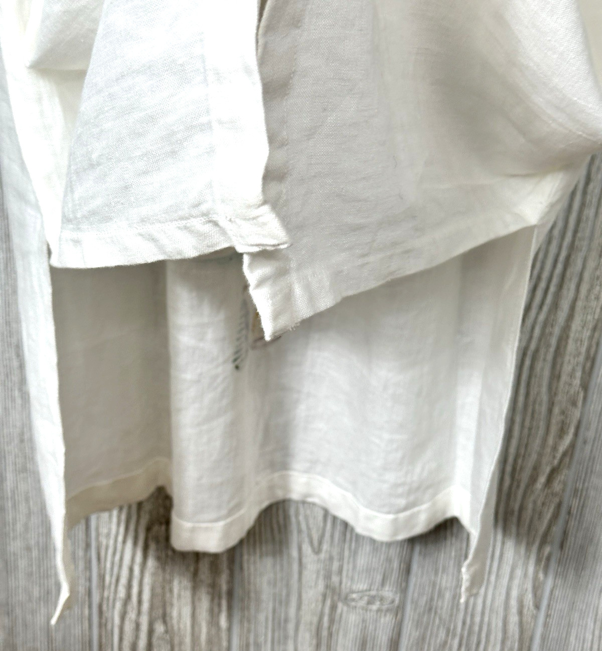 VTG Alexandria Pierce White Cloud Linen Blouse & Skirt Set Medium Hand Painted