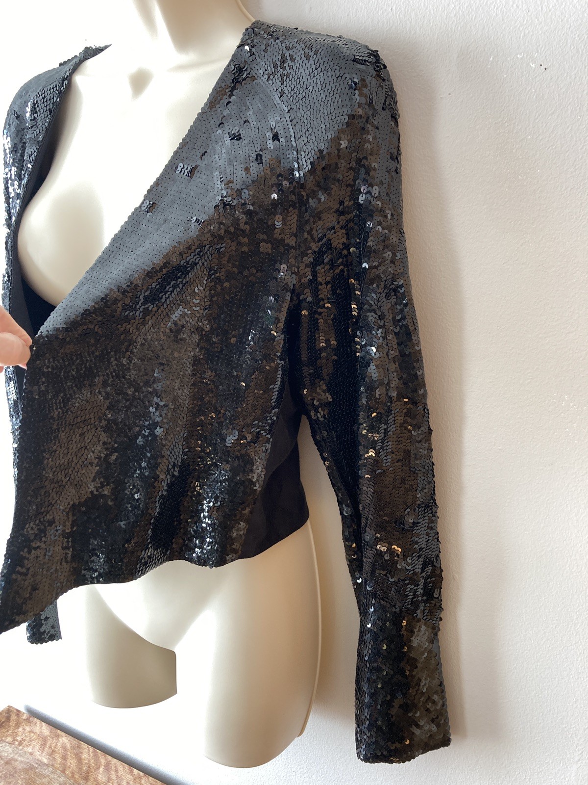Chloe Vintage 2005 Phoebe Philo Black Sequin Silk Evening Jacket NWT Size 40