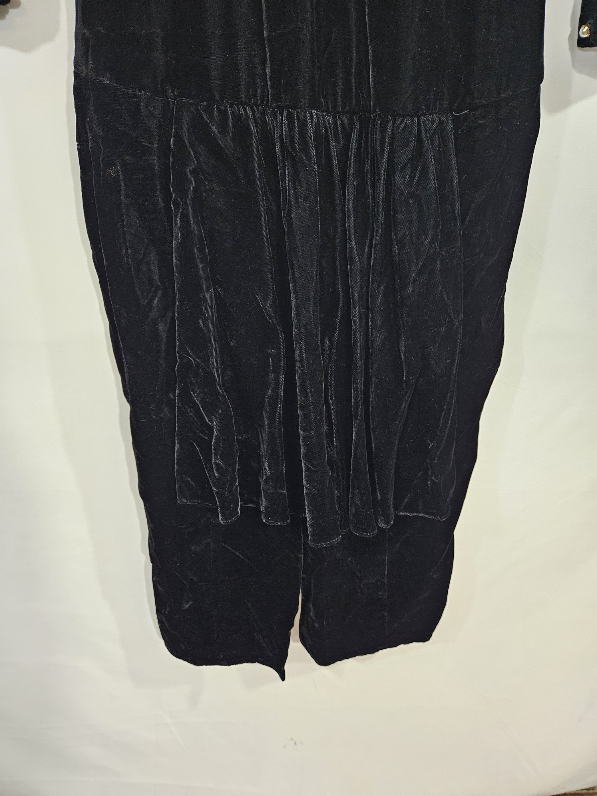 Donna Morgan For Non Stop Black Velvet Long Dress Vintage Lace Size 9/10 No Belt