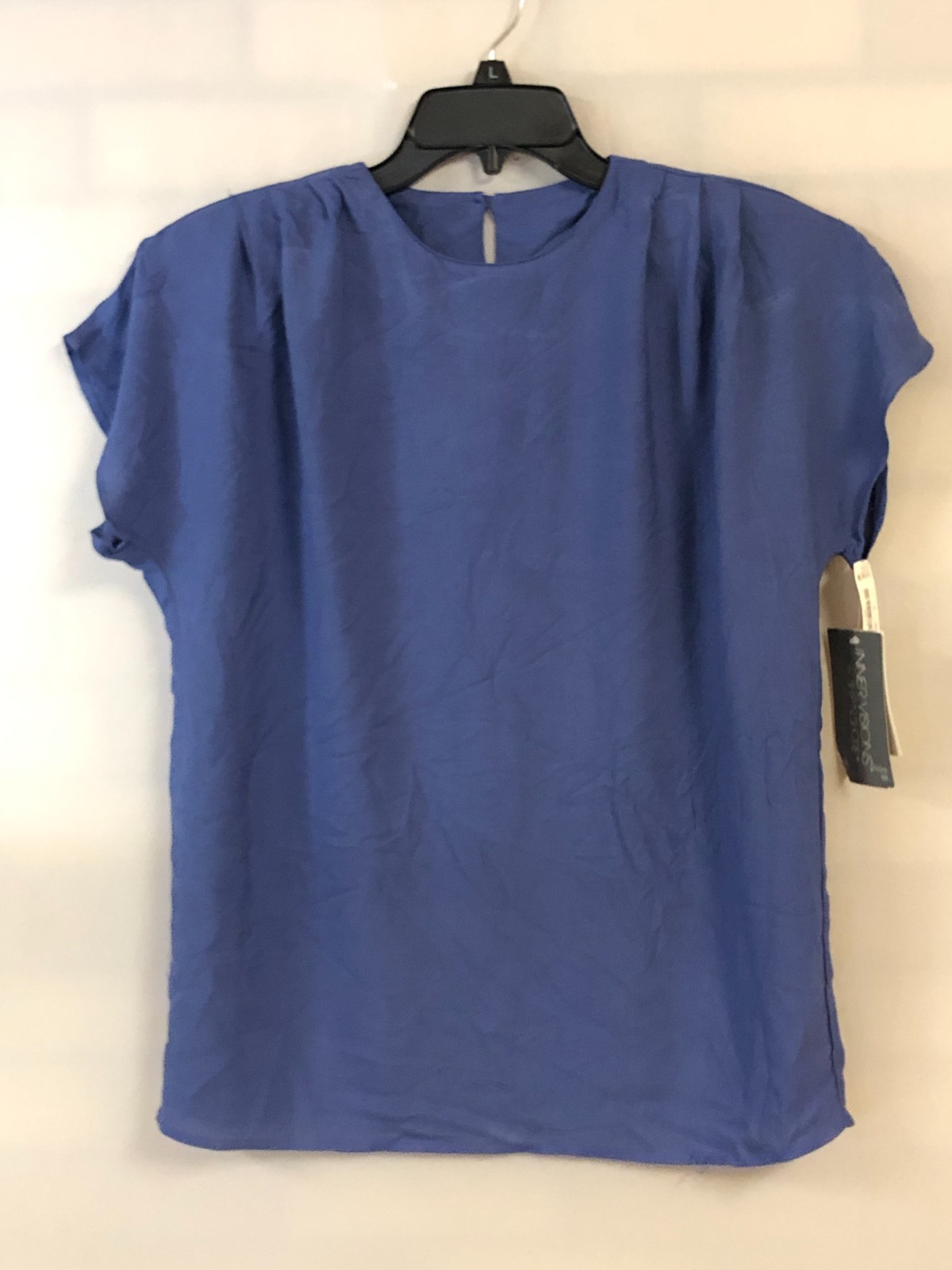 Vintage 80s Innervisions Ship N’Shore Blouse Blue Top Cap Sleeves Size 10 NOS