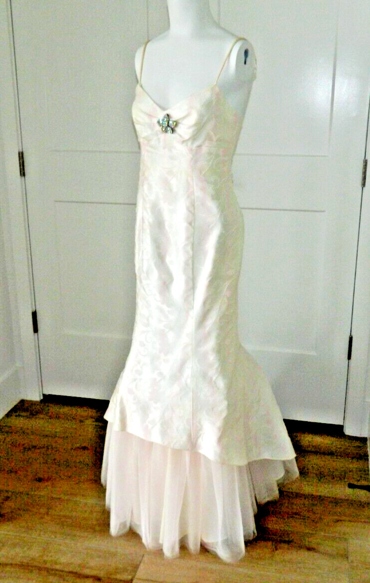 Vintage Zum Zum Irridescent Tulle Trumpet Special Occasion Dress sz 0