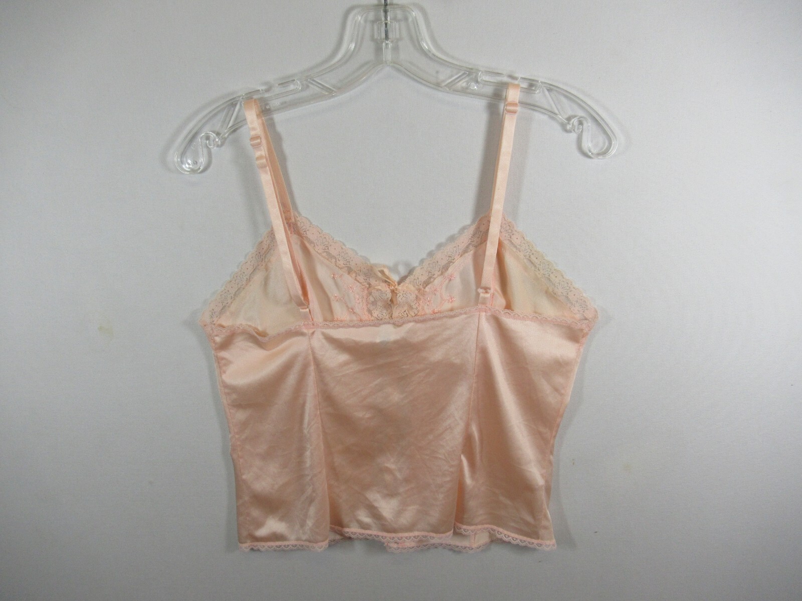 Vintage Bestform Embroidered Satin & Lace Camisole Women 34 Pink Ribbon
